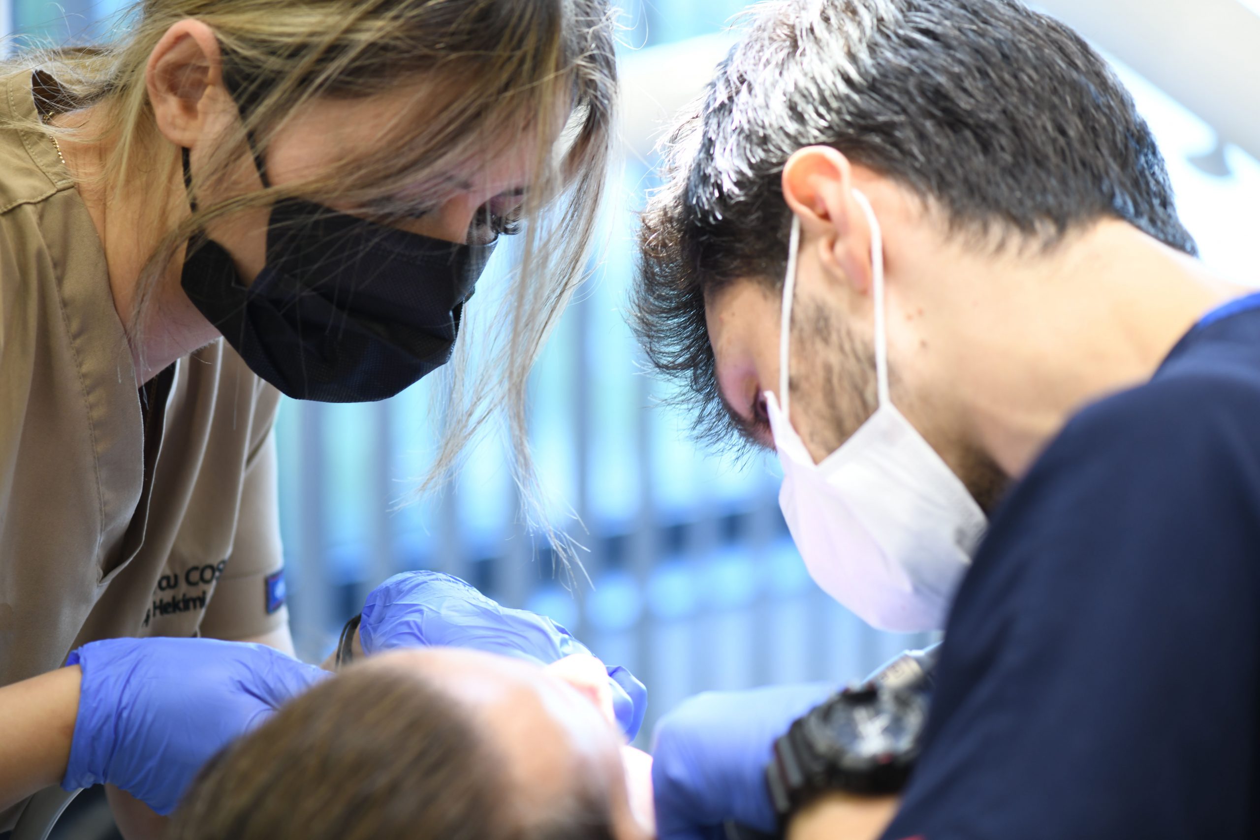 dentist working process of all on 4 dental implants
